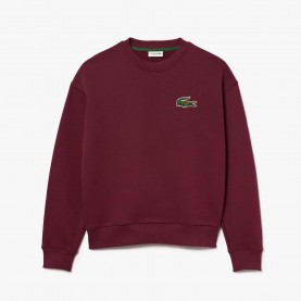 Поларена блуза Lacoste Loose-Fit Fleece Sweatshirt - Red поларена,блуза,мъжки,горнища,с,качулка,мъжки,ежедневни,облекла,lacoste,loose,fit,fleece,sweatshirt,red