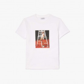 Тениска Lacoste Crocodelle Printed Piqu¿ T-Shirt - White тениска,дамски,топове,lacoste,crocodelle,printed,piqu,t,shirt,white