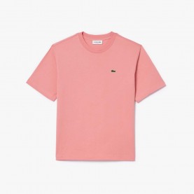 Тениска Lacoste Relaxed-Fit Soft Cotton T-Shirt - Pink тениска,дамски,топове,lacoste,relaxed,fit,soft,cotton,t,shirt,pink