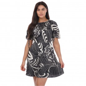 рокля,ted,baker,faridda,printed,puff,sleeve,printed,mini,dress,black