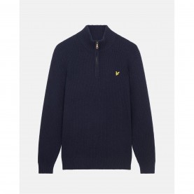 пуловер,мъжки,пуловери,lyle,and,scott,ribbed,quarter,zip,jumper,dark,navy