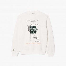 Блуза Lacoste Relaxed Fit Piqu¿ Motif Sweatshirt - Cream блуза,мъжки,горнища,с,качулка,мъжки,ежедневни,облекла,lacoste,relaxed,fit,piqu,motif,sweatshirt,cream