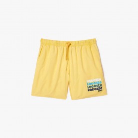 Lacoste Mid Length Washed Effect Swim Trunks - Yellow мъжки,къси,панталони,lacoste,mid,length,washed,effect,swim,trunks,yellow