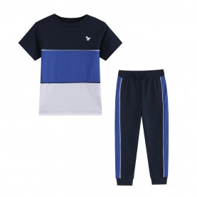 детска,тениска,studio,younger,boys,panel,tshirt,and,jogger,set,navy,whte,blue
