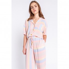 дамски,пижами,дамски,облекла,размер,pj,salvage,salvage,sunset,stripes,shirt,multicolour