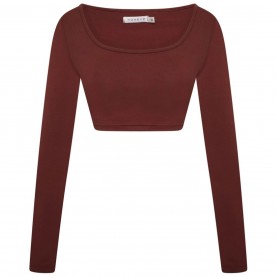 къса,блуза,дамски,топове,honeyz,crop,top,ld99,brown