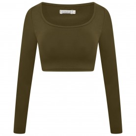къса,блуза,дамски,топове,honeyz,crop,top,ld99,khaki