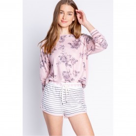 дамски,пижами,дамски,облекла,размер,pj,salvage,salvage,floral,crew,neck,pink