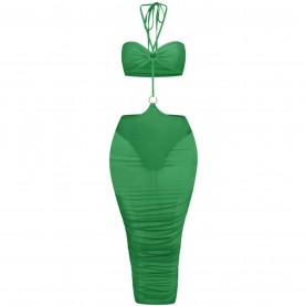 дамска,рокля,дамски,поли,и,рокли,honeyz,mesh,reversible,dress,womens,green