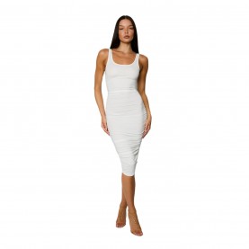 рокля,дамски,поли,и,рокли,дамски,облекла,размер,honeyz,ruched,dress,ld99,white