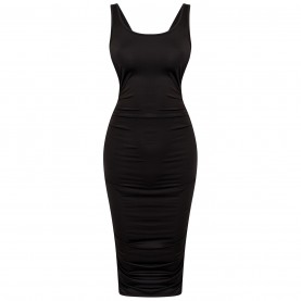 рокля,дамски,поли,и,рокли,дамски,облекла,размер,honeyz,ruched,dress,ld99,black