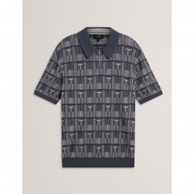 Ted Baker Ted SS Zip Neck Polo Sn64 - Navy мъжки,блузи,с,яка,мъжки,тениски,мъжки,потници,ted,baker,ted,ss,zip,neck,polo,sn64,navy