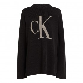 блуза,дамски,плетени,дрехи,calvin,klein,jeans,ck,intarsia,high,neck,sweater,ck,black