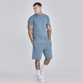 мъжки,комплект,мъжки,тениски,siksilk,t,shirt,&amp;,short,set,mens,dark,grey