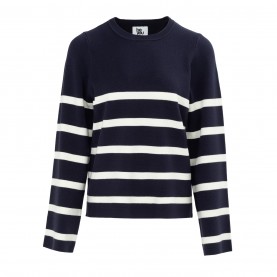 пуловер,дамски,плетени,дрехи,дамски,облекла,размер,be,you,you,women,stripe,long,sleeve,jumper,navy