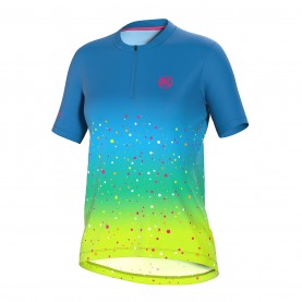 Фланелка Bicycle Line SS Zip Jersey Ma Ld99 - Blue/Green фланелка,дамски,топове,облекло,за,колоездене,bicycle,line,ss,zip,jersey,ma,ld99,blue,green