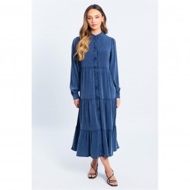 рокля,дамски,поли,и,рокли,be,you,tiered,denim,midi,dress,dark,blue