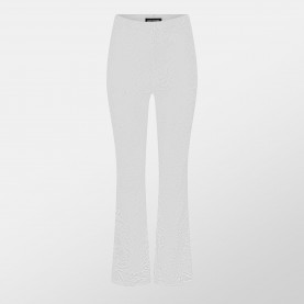 Дамски панталони Missy Empire Lace Flared Trousers Womens - White дамски,панталони,дамски,дънки,missy,empire,lace,flared,trousers,womens,white