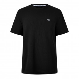 пижама,мъжки,пижами,lacoste,men,s,waffle,short,sleeve,pyjama,top,black,031
