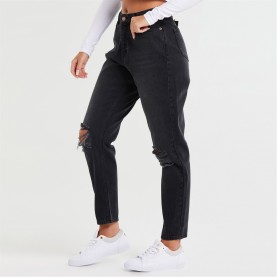 дънки,дамски,дънки,siksilk,mom,jean,ld99,black