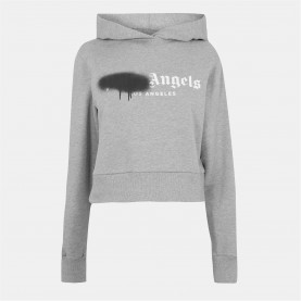 суичър,дамски,горнища,с,качулка,дамски,ежедневни,облекла,palm,angels,women's,over,the,head,cropped,hoodie,grey,blk