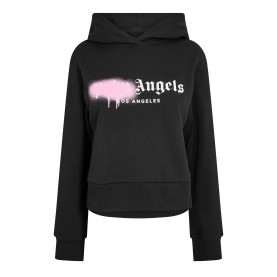 Дамски суичър Palm Angels Womens Over the Head Cropped Hoodie - Blk/Pink дамски,суичър,palm,angels,women,s,over,the,head,cropped,hoodie,blk,pink