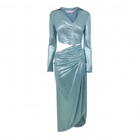 рокля,дамски,поли,и,рокли,off,white,metallic,draped,midi,dress,silver