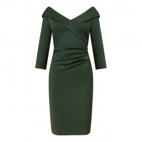 рокля,дамски,поли,и,рокли,yumi,yumi,green,scuba,fitted,wrap,dress,green