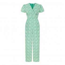 дамски,летни,гащеризони,yumi,yumi,green,ditsy,floral,wrap,jumpsuit,green