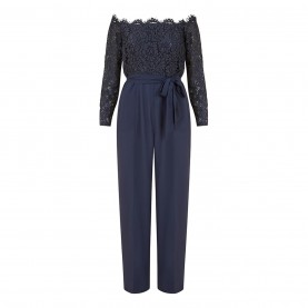 дамски,летни,гащеризони,yumi,yumi,navy,lace,bardot,three,quartersleeve,jumpsuit,navy