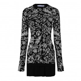 рокля,дамски,поли,и,рокли,off,white,knit,dress,black,white