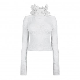 дамски,плетени,дрехи,off,white,flower,embroidered,top,white