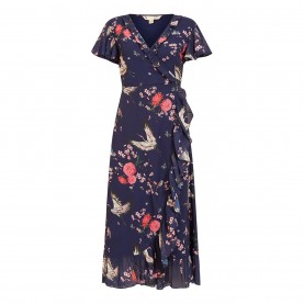 рокля,дамски,поли,и,рокли,yumi,yumi,navy,satin,crane,print,wrap,dress,navy