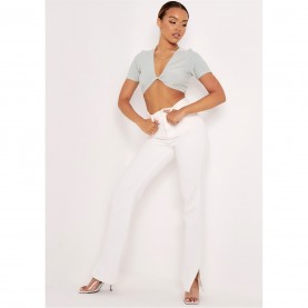 къса,блуза,дамски,топове,missy,empire,twist,front,crop,top,sage