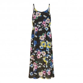 Дамска рокля Yumi Womens Black Floral Strappy Midi Wrap Dress - Black дамска,рокля,дамски,поли,и,рокли,yumi,women,s,black,floral,strappy,midi,wrap,dress,black