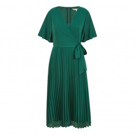 рокля,дамски,поли,и,рокли,yumi,yumi,green,pleated,wrap,over,midi,dress,green
