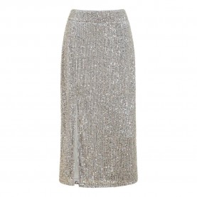 Дамска пола Yumi Womens Silver Sequin Fitted Midi Skirt - Silver дамска,пола,поли,и,къси,панталони,yumi,women,s,silver,sequin,fitted,midi,skirt,silver