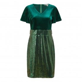 рокля,дамски,поли,и,рокли,yumi,yumi,green,velvet,and,sequin,fitted,dress,green