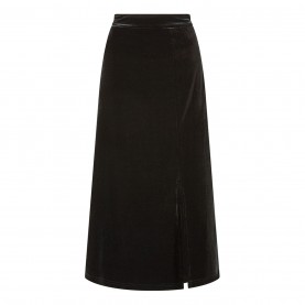 пола,поли,и,къси,панталони,yumi,yumi,black,velvet,skirt,with,front,slit,black