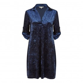 3/4,туника,дамски,топове,yumi,yumi,navy,velvet,tunic,dress,with,three,quartersleeves,navy