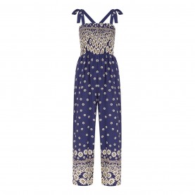 дамски,летни,гащеризони,mela,london,mela,london,navy,daisy,border,shirred,tie,jumpsuit,navy