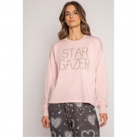 дамски,пижами,pj,salvage,salvage,crew,neck,shirt,rosa