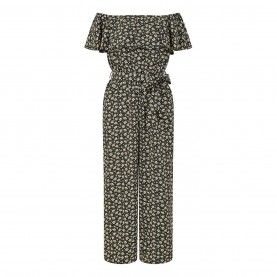 дамски,летни,гащеризони,mela,london,mela,london,black,daisy,print,bardot,jumpsuit,black