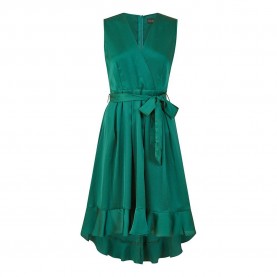 Дамска рокля Mela London Womens Green Satin Dipped Hem Midi Wrap Dress - Green дамска,рокля,дамски,поли,и,рокли,mela,london,women,s,green,satin,dipped,hem,midi,wrap,dress,green