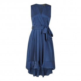 Дамска рокля Mela London Womens Green Satin Dipped Hem Midi Wrap Dress - Navy дамска,рокля,дамски,поли,и,рокли,mela,london,women,s,green,satin,dipped,hem,midi,wrap,dress,navy