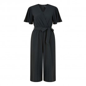 Mela London Womens Navy Wrap Angel Sleeve Jumpsuit - Black дамски,летни,гащеризони,mela,london,women,s,navy,wrap,angel,sleeve,jumpsuit,black