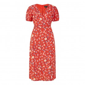 рокля,дамски,поли,и,рокли,mela,london,mela,london,red,floral,midi,tea,dress,red