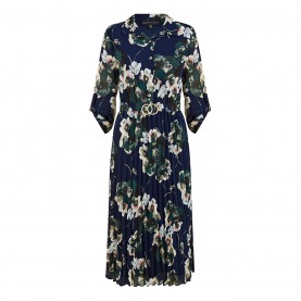 рокля,дамски,поли,и,рокли,mela,london,mela,london,navy,floral,print,gold,buckle,midi,dress,navy