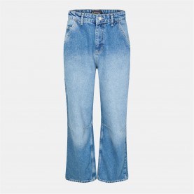 дънки,дамски,дънки,kangol,women's,patch,baggy,wide,leg,jeans,blue