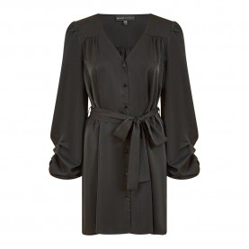 Дамска рокля Mela London Womens Green Balloon Sleeve Shirt Dress - Black дамска,рокля,дамски,поли,и,рокли,mela,london,women,s,green,balloon,sleeve,shirt,dress,black